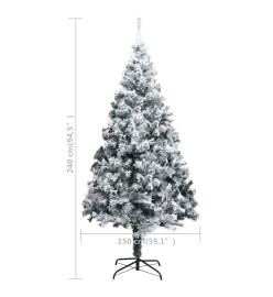 Arbre de Noël artificiel avec LED et boules Vert 240 cm PVC