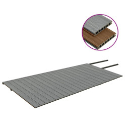 Panneaux de terrasse et accessoires WPC Marron/gris 40 m² 2,2 m