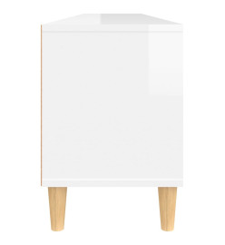 Meuble TV blanc brillant 150x30x44,5 cm bois d'ingénierie