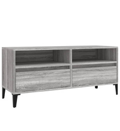 Meuble TV sonoma gris 100x34,5x44,5 cm bois d'ingénierie