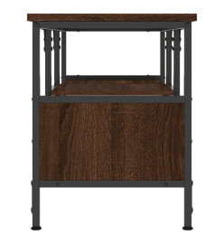 Meuble TV chêne marron 100x35x45 cm bois d'ingénierie et fer