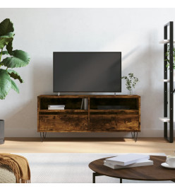 Meuble TV chêne fumé 100x34,5x44,5 cm bois d'ingénierie