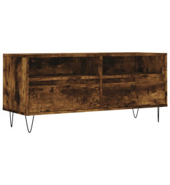 Meuble TV chêne fumé 100x34,5x44,5 cm bois d'ingénierie