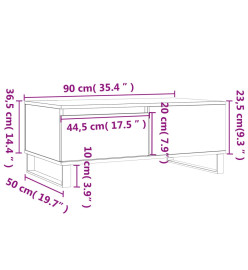 Table basse Chêne marron 90x50x36,5 cm Bois d'ingénierie