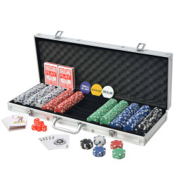 Jeu de poker avec 500 jetons Aluminium