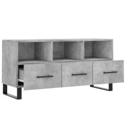 Meuble TV gris béton 102x36x50 cm bois d'ingénierie