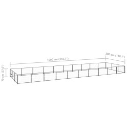 Chenil Noir 30 m² Acier