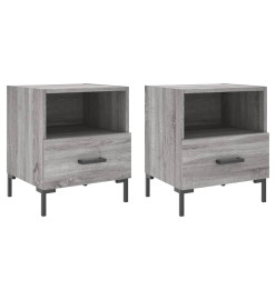 Tables de chevet 2 pcs gris sonoma 40x35x47,5 cm