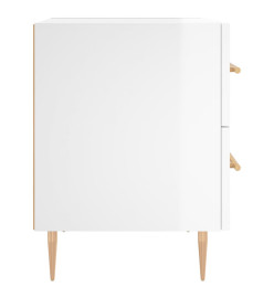 Tables de chevet 2 pcs blanc brillant 40x35x47,5 cm