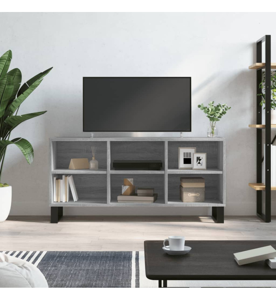 Meuble TV sonoma gris 103,5x30x50 cm bois d'ingénierie