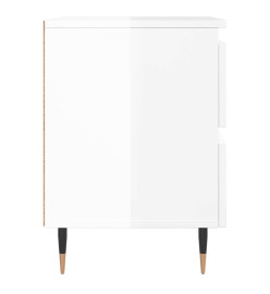 Tables de chevet 2 pcs blanc brillant 40x35x50 cm