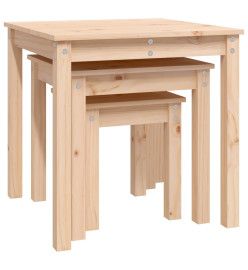 Tables gigognes 3 pcs Bois de pin massif