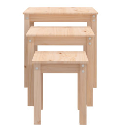 Tables gigognes 3 pcs Bois de pin massif