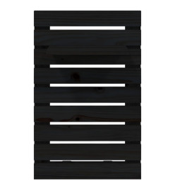 Étagères de chevet murales 2 pcs Noir Bois de pin massif