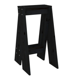 Tabourets lot de 2 noir 40x40x75 cm bois massif de pin