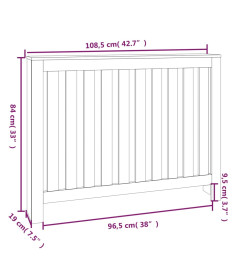 Cache-radiateur Gris 108,5x19x84 cm Bois massif de pin