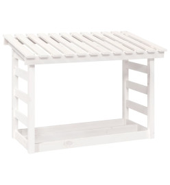 Support pour bois de chauffage Blanc 108x64,5x78 cm Bois de pin