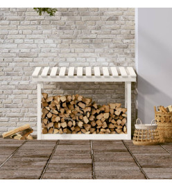 Support pour bois de chauffage Blanc 108x64,5x78 cm Bois de pin