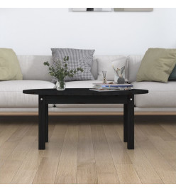 Table basse Noir 80x40x35 cm Bois massif de pin