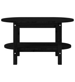 Table basse Noir 80x45x45 cm Bois massif de pin