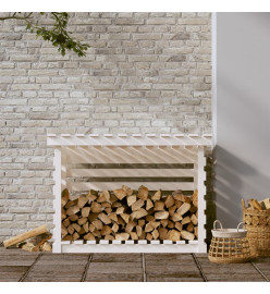 Support pour bois de chauffage Blanc 108x73x79 cm Bois de pin