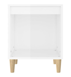 Tables de chevet 2 pcs Blanc brillant 40x35x50 cm