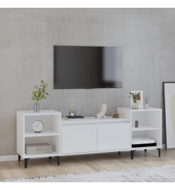 Meuble TV Blanc brillant 160x35x55 cm Bois d'ingénierie