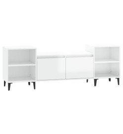 Meuble TV Blanc brillant 160x35x55 cm Bois d'ingénierie