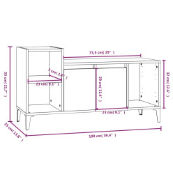 Meuble TV Chêne marron 100x35x55 cm Bois d'ingénierie