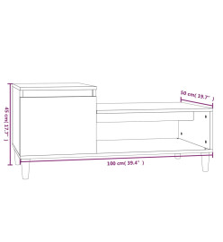 Table basse Blanc 100x50x45 cm Bois d'ingénierie