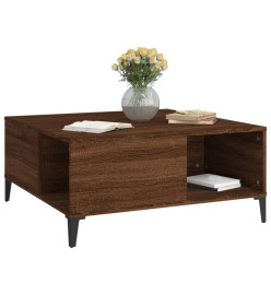 Table basse chêne marron 80x80x36,5 cm bois d'ingénierie