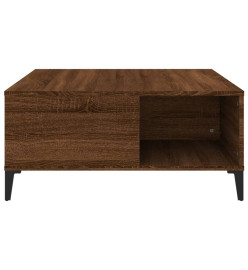 Table basse chêne marron 80x80x36,5 cm bois d'ingénierie