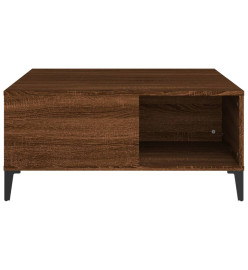 Table basse chêne marron 80x80x36,5 cm bois d'ingénierie