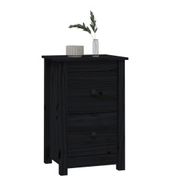 Tables de chevet 2 pcs Noir 40x35x61,5 cm Bois de pin massif