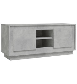 Meuble TV gris béton 102x35x45 cm bois d'ingénierie