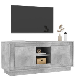 Meuble TV gris béton 102x35x45 cm bois d'ingénierie