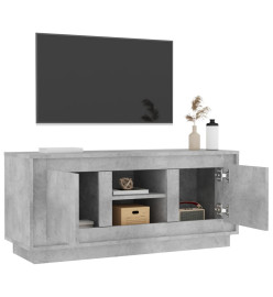 Meuble TV gris béton 102x35x45 cm bois d'ingénierie