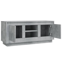 Meuble TV gris béton 102x35x45 cm bois d'ingénierie