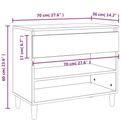 Armoire à chaussures Gris béton 70x36x60 cm Bois d'ingénierie