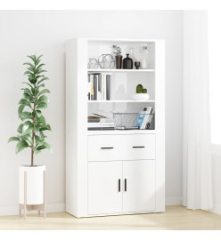 Buffet haut Blanc brillant Bois d'ingénierie