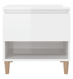 Tables de chevet 2 pcs Blanc brillant 50x46x50 cm