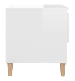 Tables de chevet 2 pcs Blanc brillant 50x46x50 cm