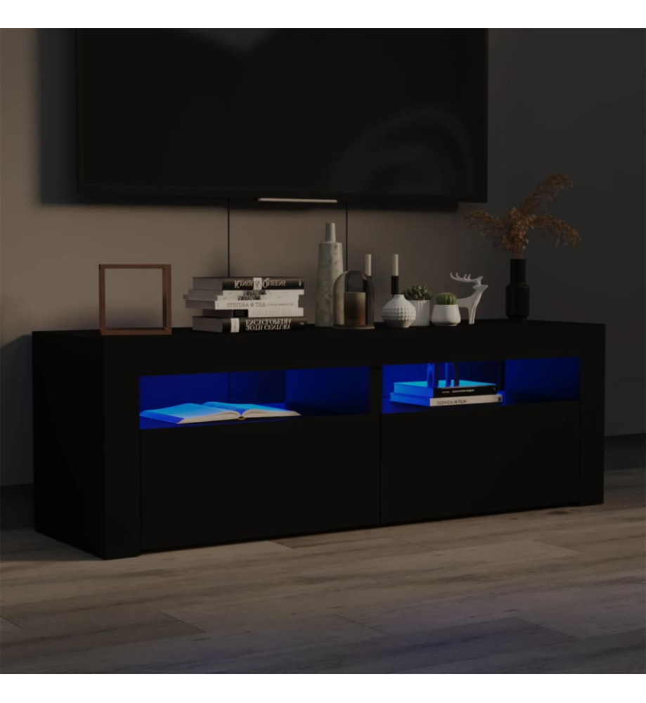 Meuble TV avec lumières LED noir 120x35x40 cm