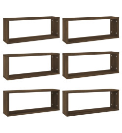 Étagères murales cube 6 pcs Chêne marron 60x15x23 cm Bois