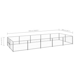 Chenil Argenté 10 m² Acier