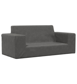 Canapé pour enfants à 2 places Anthracite Peluche douce