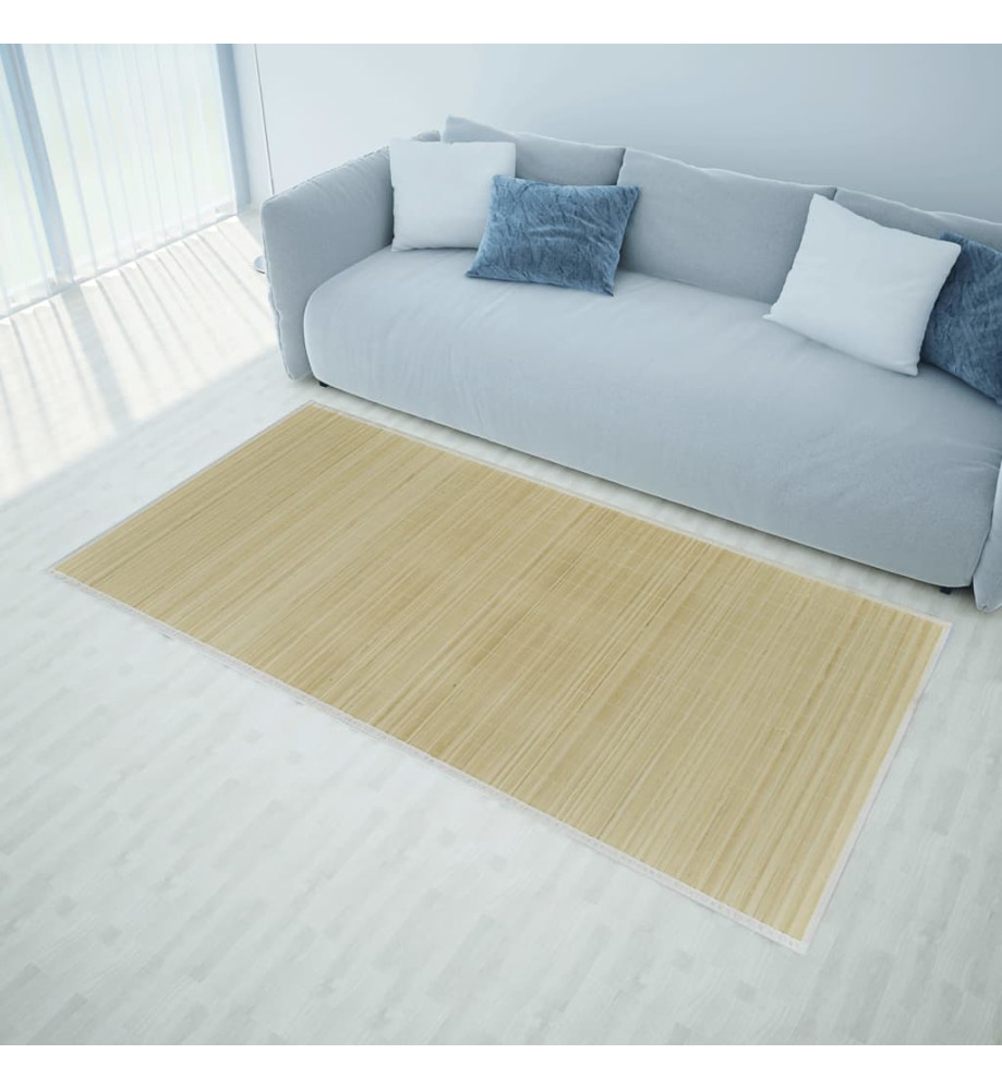 Tapis en bambou naturel à latte rectangulaire 150 x 200 cm