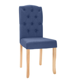 Chaises à manger lot de 6 bleu tissu