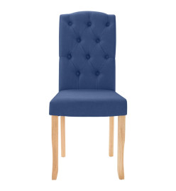 Chaises à manger lot de 6 bleu tissu