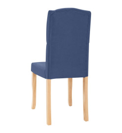 Chaises à manger lot de 6 bleu tissu